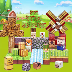 Farm Magnetic Blocks Building Toys for Kids, STEM Construction Set