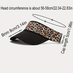 Leopard Print Women Sun Hat UV Protection Travel Beach Cap