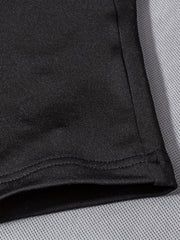Sexy Short Sleeve Jumpsuit High Stretch Solid Color