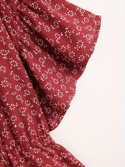  Ditsy Print Short Sleeve Blouse