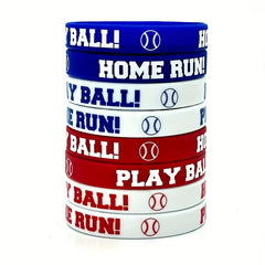 Home Run Baseball Bracelet 8 Pcs Silicone Play Ball Party School Competition Wri