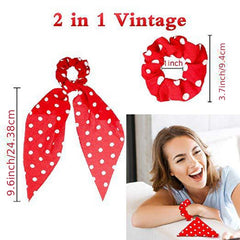 Floral Hair Scrunchies Ribbon Ponytail Streamers Bow Headwear
