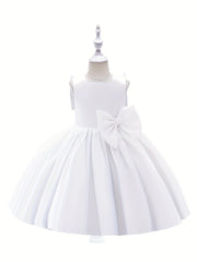 Flower Girl Dress with Big Bow Front and Back for Gorgeous Look