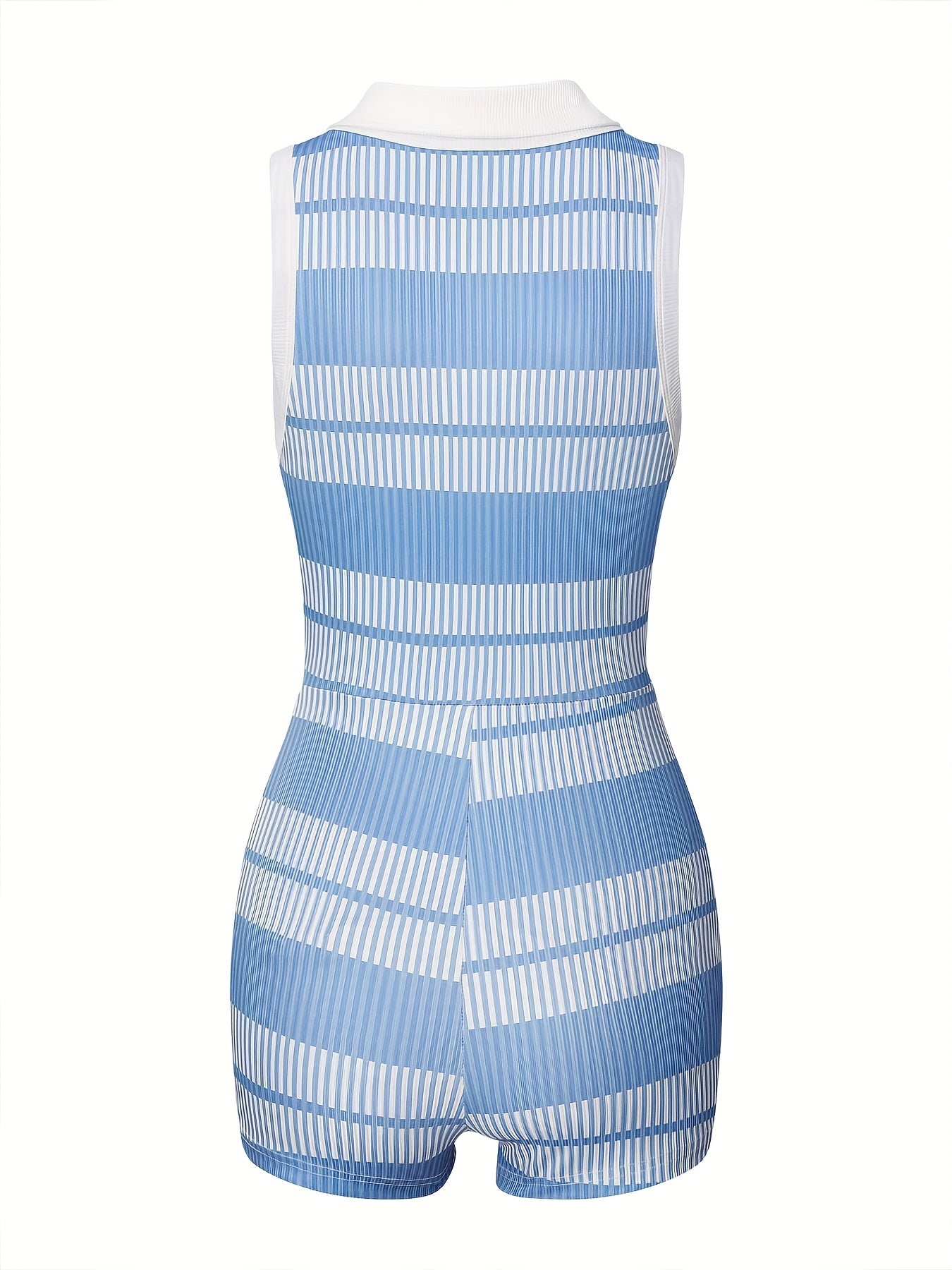 Striped V Neck Romper Jumpsuit Casual Sleeveless Women's Clothing