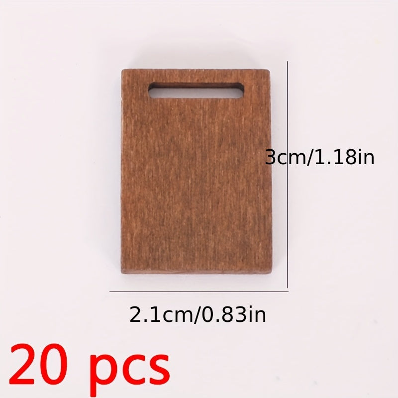 20pcs Wooden Cutting Boards for Dollhouse Accessories Light Brown Kitchen Decor