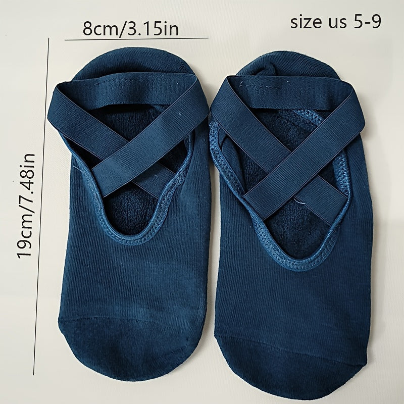 Non Slip Grip Yoga Socks Strap Soft Sweat Absorption Athletic Socks