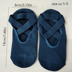 Non Slip Grip Yoga Socks Strap Soft Sweat Absorption Athletic Socks