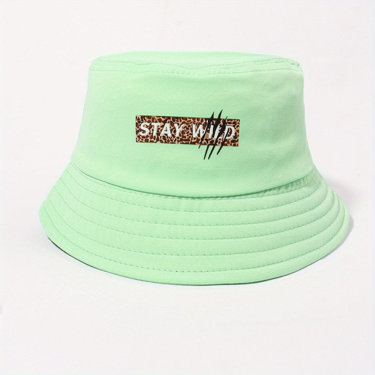 Leopard Bucket Hat Green Printed Fisherman Cap