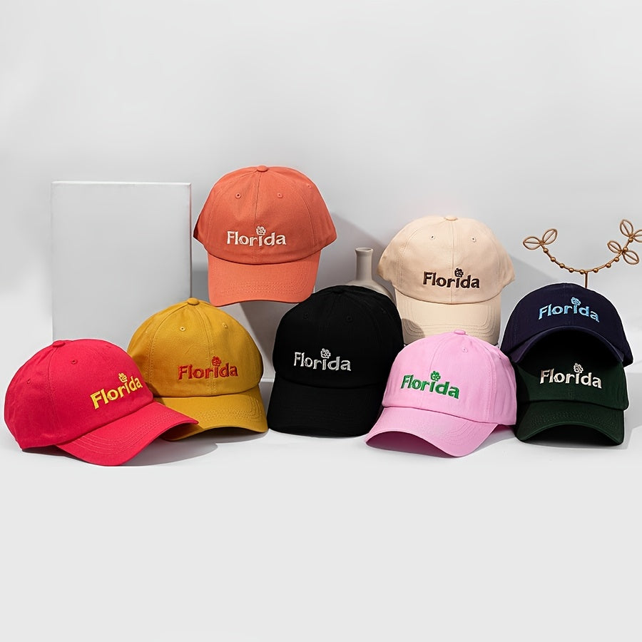 Florida Embroidery Baseball Cap Cotton Sun Hat Women Sports Hat