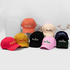 Florida Embroidery Baseball Cap Cotton Sun Hat Women Sports Hat