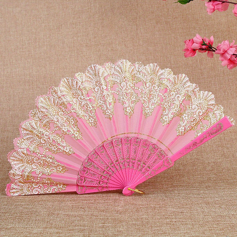 Chinese Style Pattern Folding Fan Handheld Fan Dance Cloth Fan