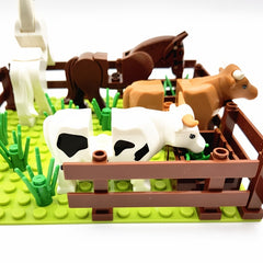 IDEAMOC Farm Animals & Trees Building Blocks Set 4 in 1
