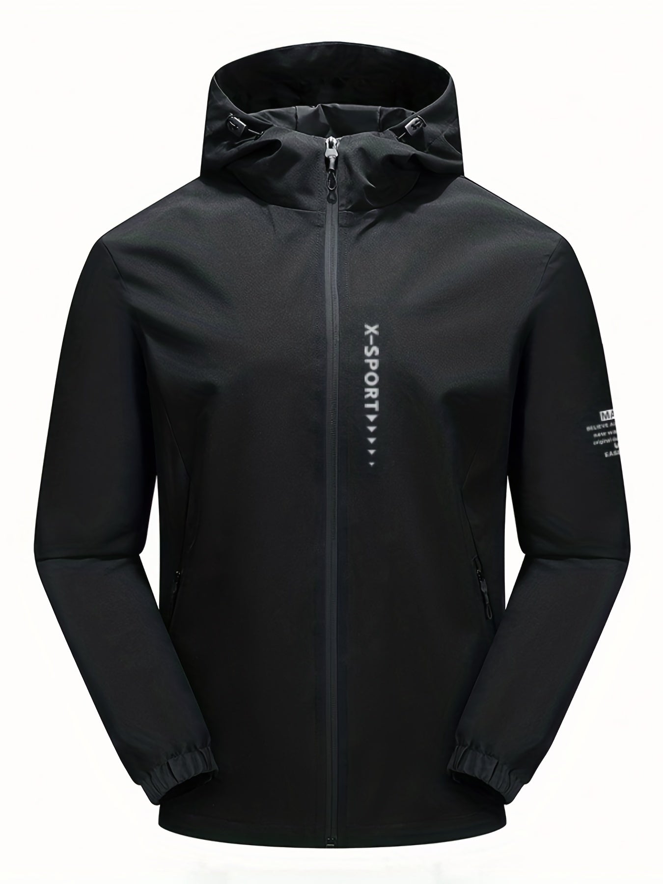 Men's Casual Hooded Zipper Windbreaker Jacket for Spring Fall