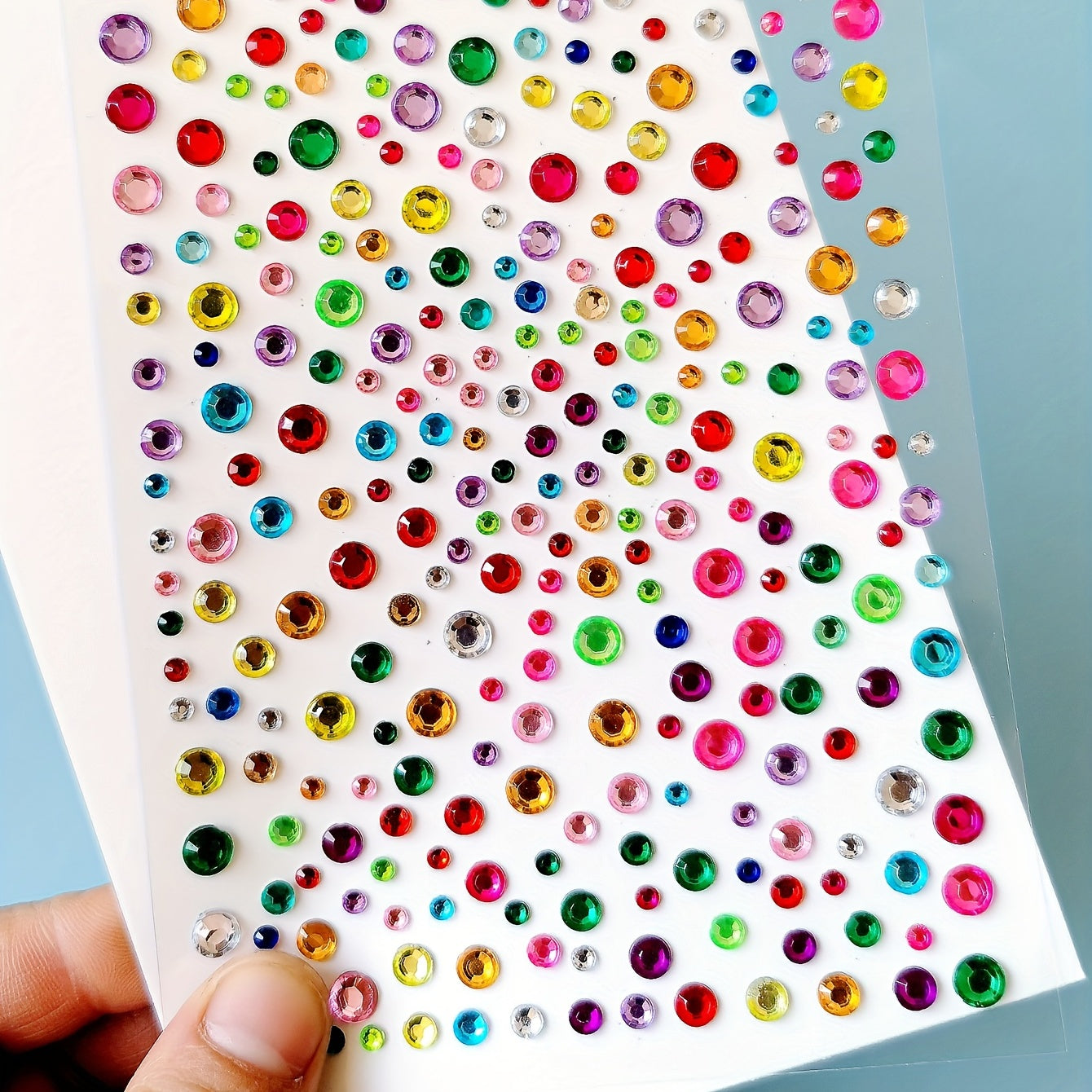 Colorful Round Dot Rhinestone Stickers Gem Beauty Decoration Self Adhesive