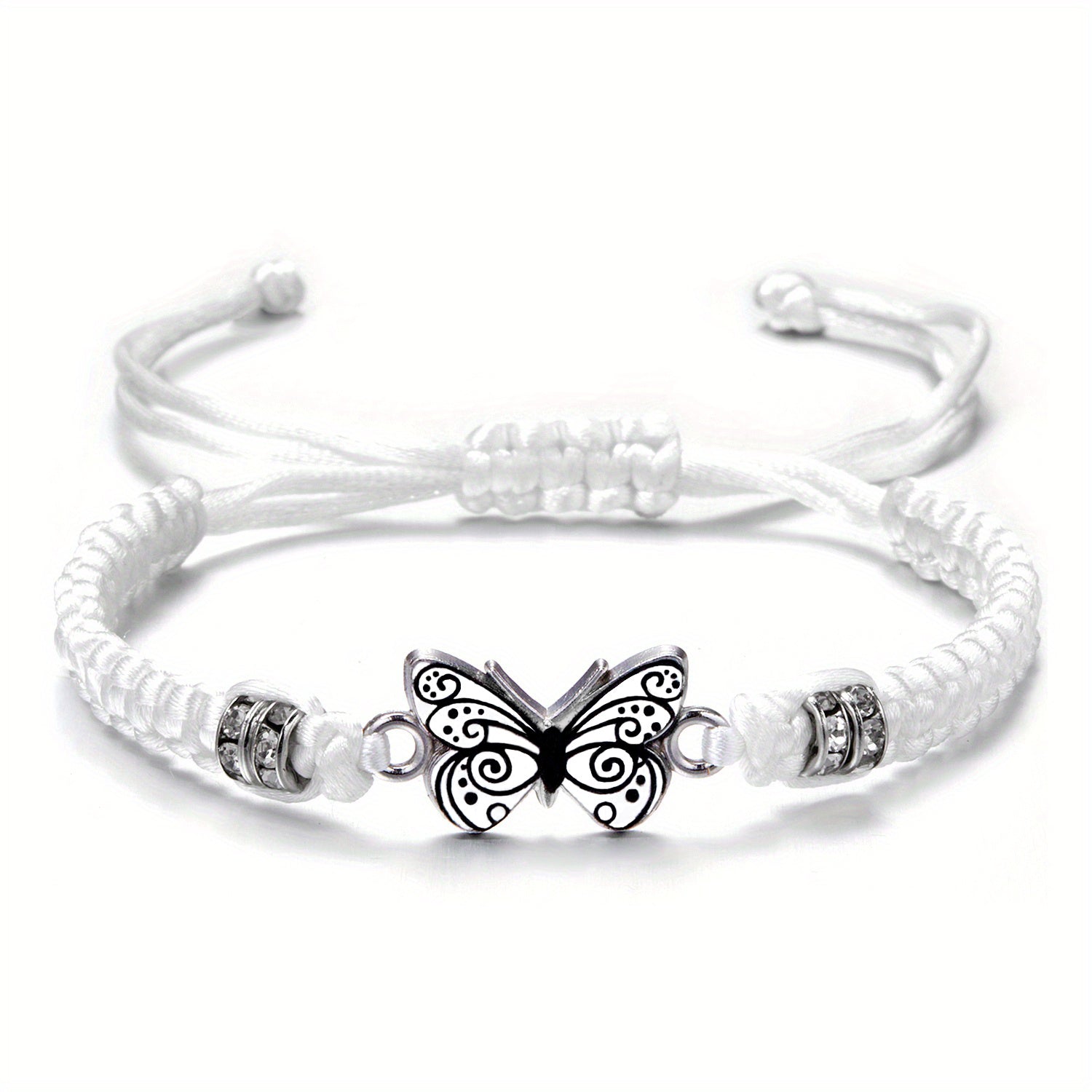 Butterfly Charm Rhinestones Adjustable Bracelet Boho Style