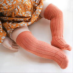 Kids Candy Color Knitted Cotton Stockings for Spring