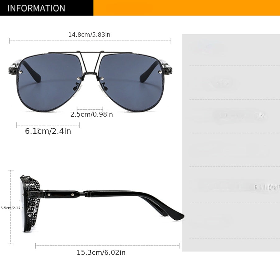 Hollow Pattern Men's Pilot Sunglasses for Street Photography Holiday Party