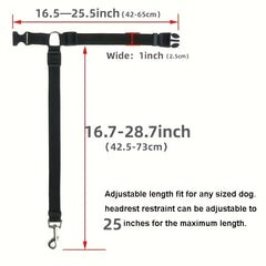 2-in-1 Pet Car Seat Belt Nylon Lead Leash Backseat Safety Belt Adjustable