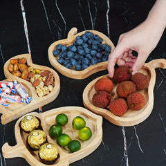 Cute Squirrel Wooden Snack Tray for Fruits and Snacks