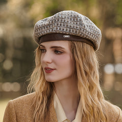 Women's Classic Stripes Beret Hat French Beanie for Winter Fall