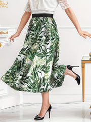  Tropical Print Maxi Skirt
