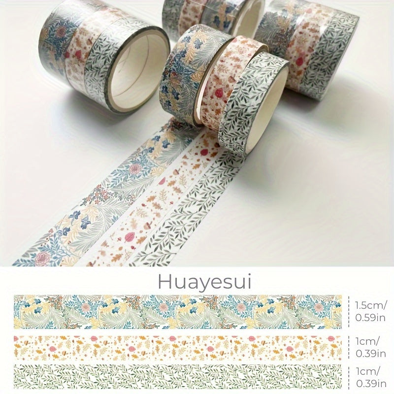 3 Rolls Basic Style Washi Tape Set - Decorative Masking Tape