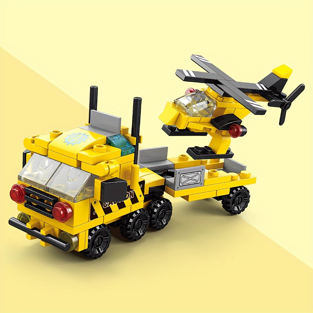 6-In-1 Truck & Helicopter Building Blocks Toy