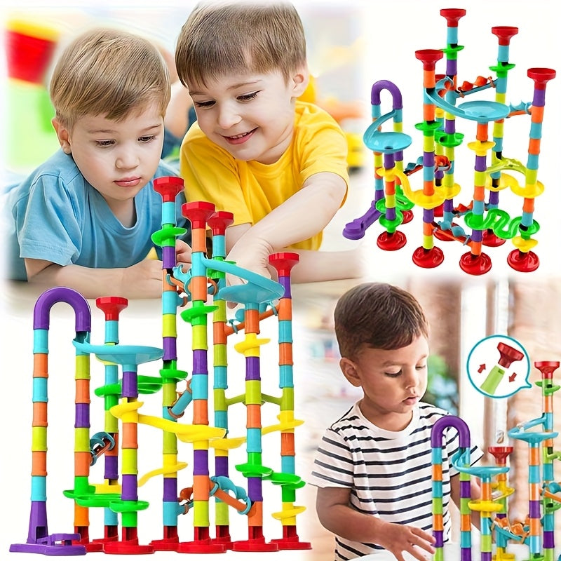 Colorful Marble Run Building Blocks 3D Rolling Maze Game for Kids