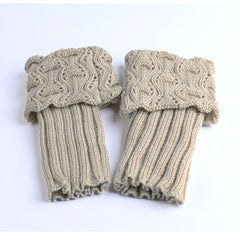 Winter Crochet Knit Boot Cuffs Ankle Leg Warmers Socks Women's Stockings
