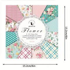 Flower Themed Single Sided Pattern Paper for DIY Albums & Scrapbooks