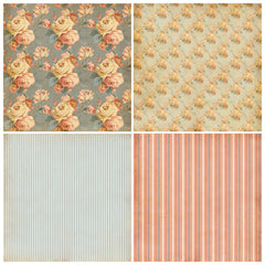 12pcs Flower Series Scrapbook Paper for DIY Photo Album Background