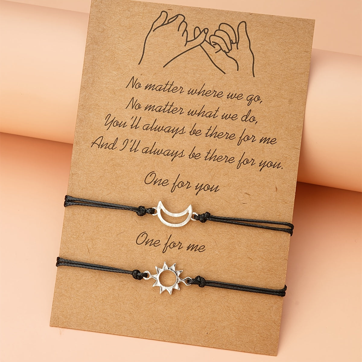 Alloy Couple Wax Wire Bracelets Sun Moon Bracelets