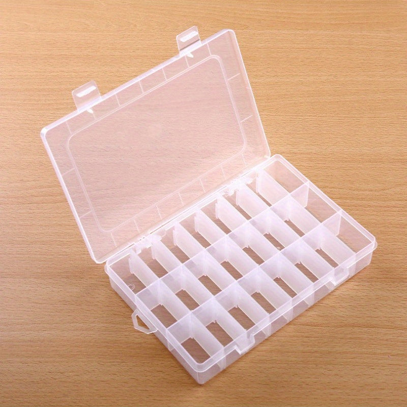 Clear Plastic Organizer Storage Box 24 Grids Washi Tape Jewelry