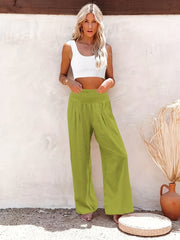 Boho Wide Leg Pants High Waist Casual Vacation Pants