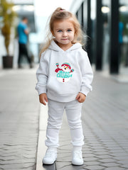 Baby Snowman Print 2pcs Outfit Girls Hoodies Jogger Pants Set