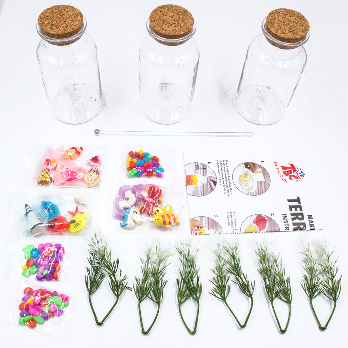 3 in 1 DIY Terrarium Kit Create Your Own Mini Garden with Bottles Rocks Decor