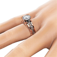 Stainless Steel Couples Rings Engagement Rings Rose