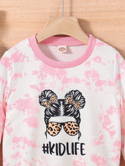 Toddler Girls Portrait Print Crew Neck Sweatshirt
