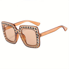 Vintage Rhinestone Square Sunglasses for Women