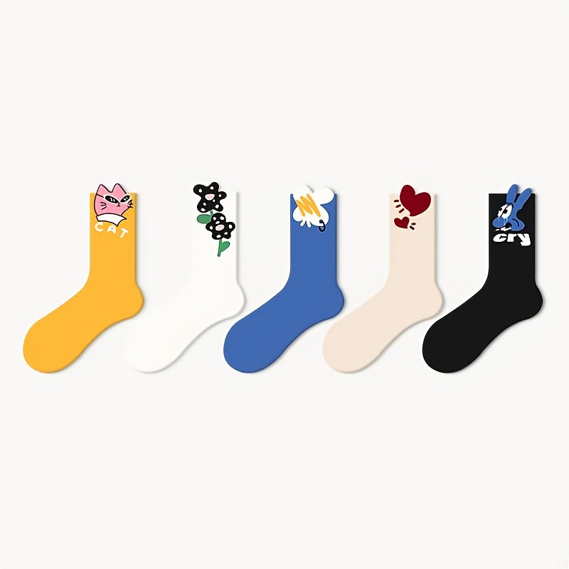Novelty Pattern Mid Tube Socks Women's Stockings