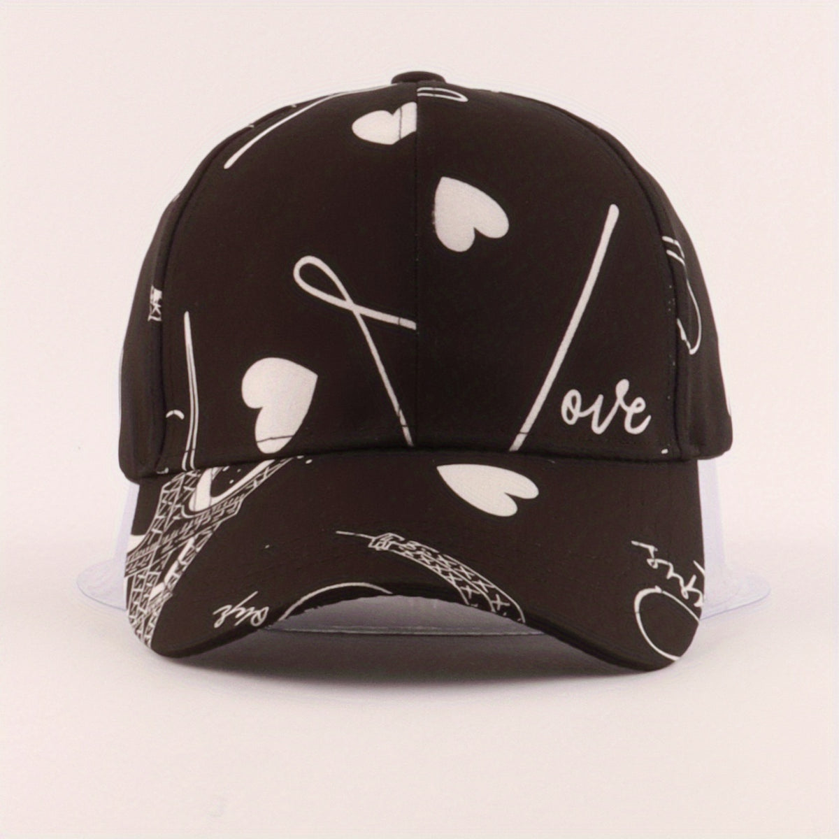 Eiffel Tower Print Baseball Cap Unisex Dad Hat Adjustable Sun Hat