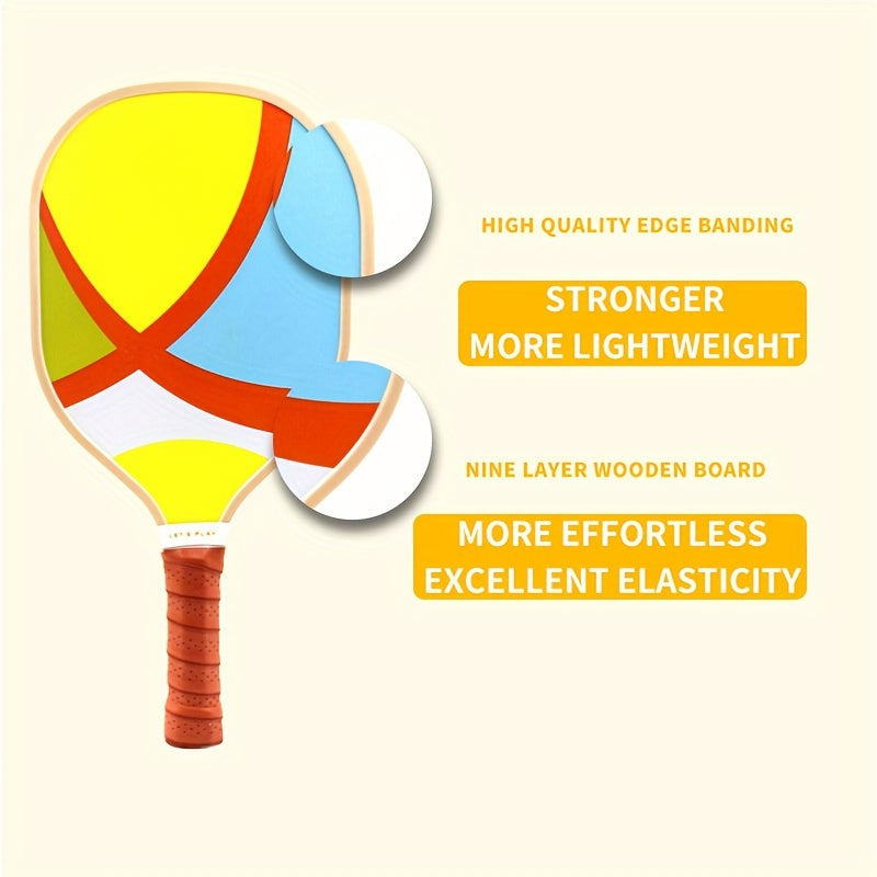 Pickleball Paddle Set 4 Paddles Edge Guard Rubber Ring 4 Balls Carry Bag Gift
