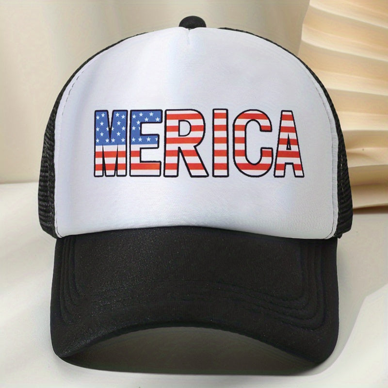 Unisex MERICA Printed Adjustable Baseball Cap for Outdoor Sport