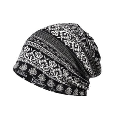 Paisley Print Double Layer Cotton Beanie Cap