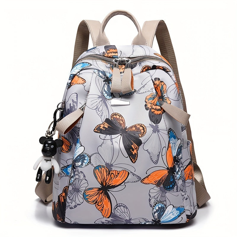Butterfly Print Backpack Anti Theft Back To School Bag