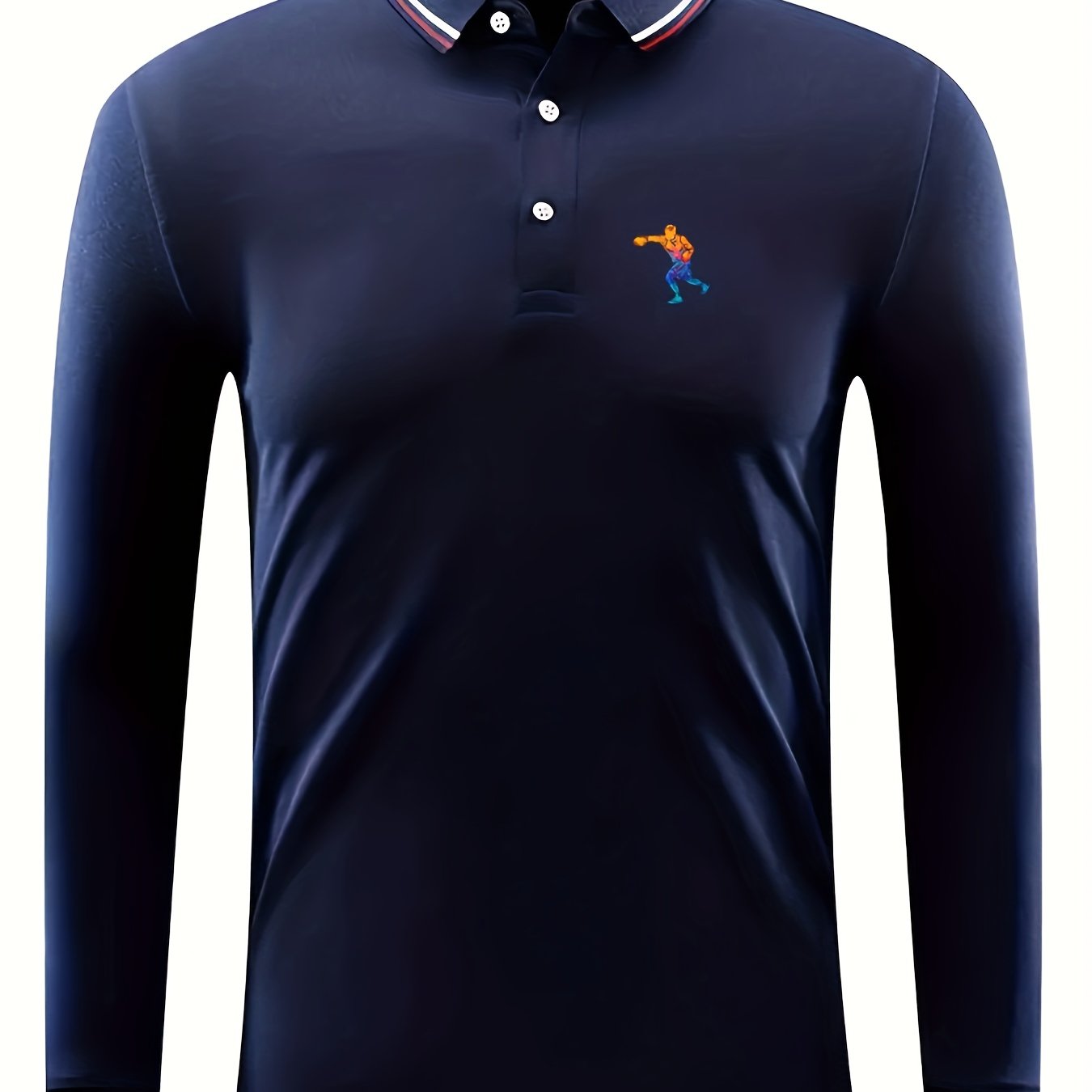Player Men's Long Sleeve Lapel Golf Tennis Sports Shirt