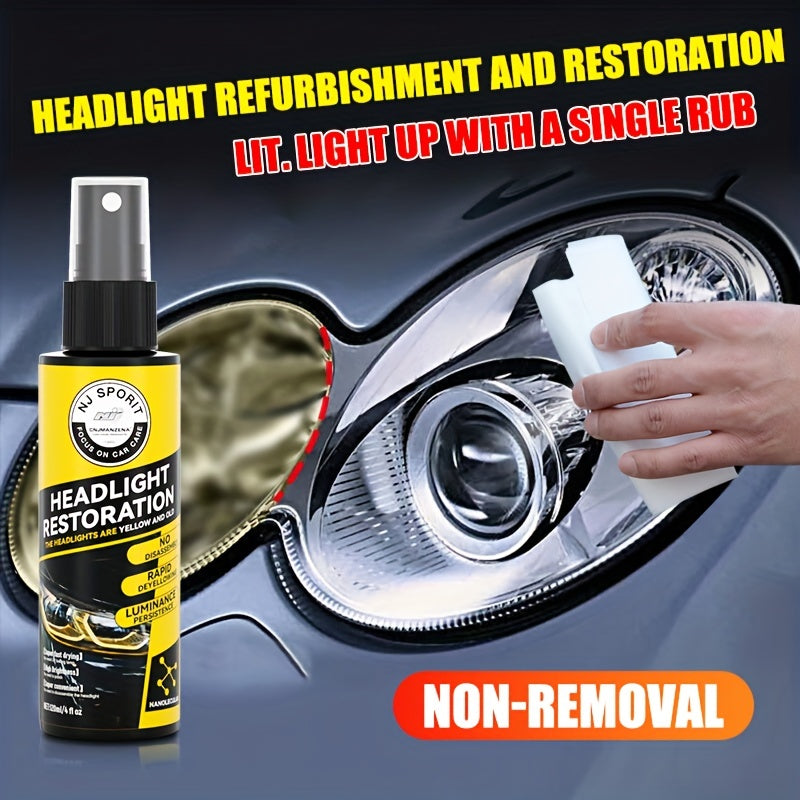 Car Headlight Refurbishment Liquid - Scratch and Yellowing Cleaner