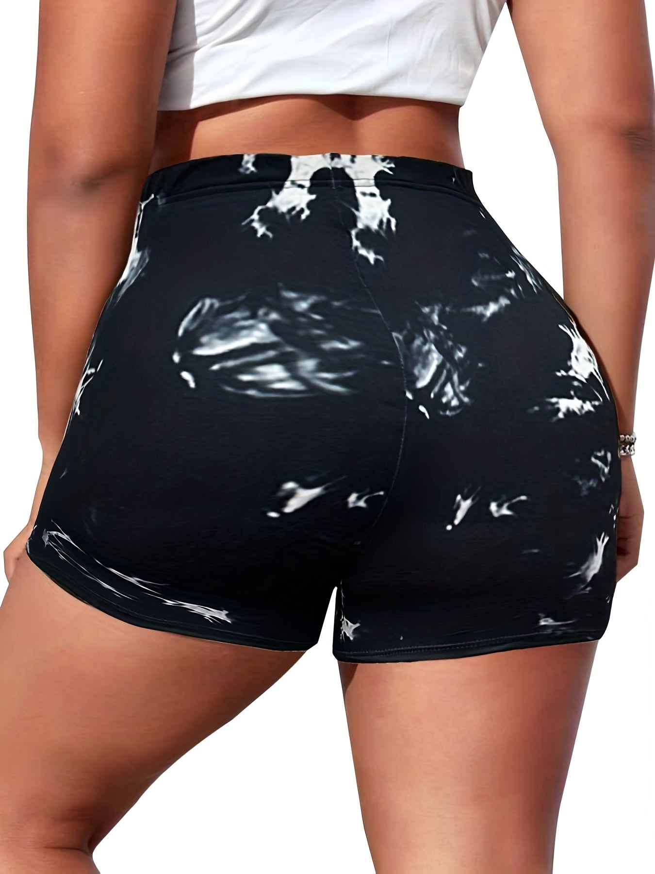  Butterfly Print High Rise Skinny Shorts