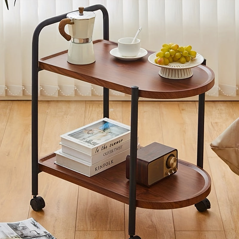 Small Coffee Table Sofa Side Rack Shelf with Wheels