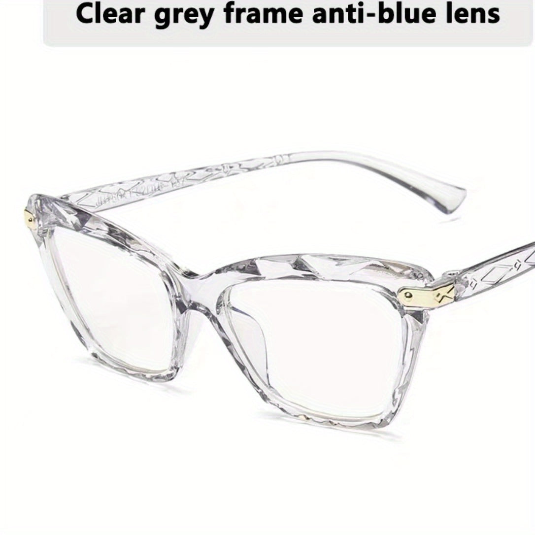 Clear Lens Eyeglasses Vintage Cat Eye Glasses Metal Hinge Eyewear